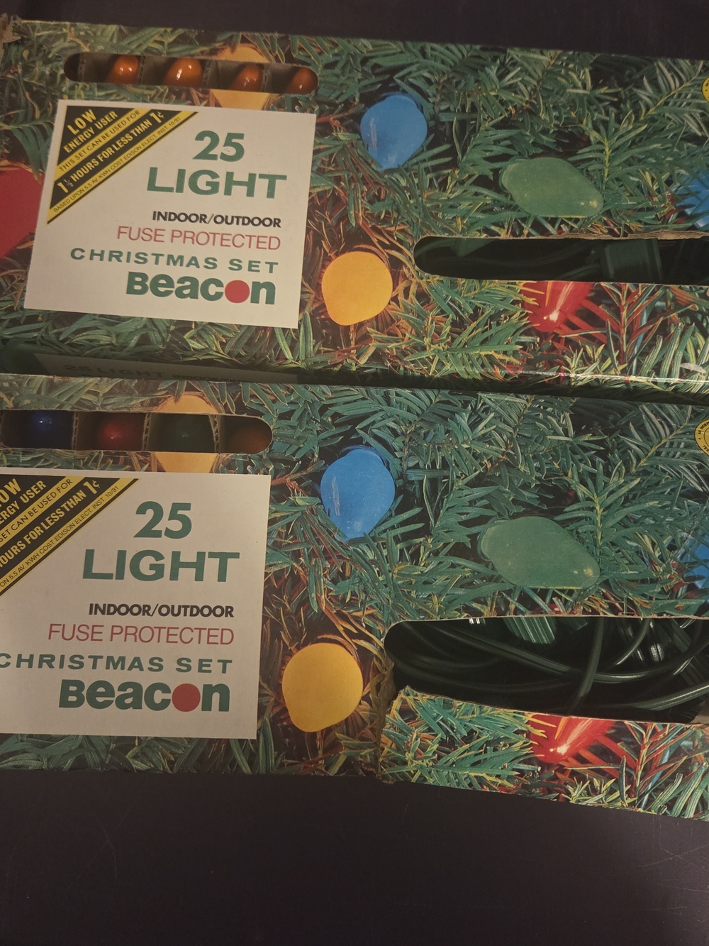 VINTAGE Beacon 25-Light Indoor/Outdoor Christmas Light Set - Multicolor - 2 Box